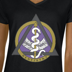 Dental Insignia / Emblem Women's V-Neck T-Shirt - Black - Small