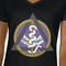 Dental Insignia / Emblem Black V-Neck T-Shirt on Model - CloseUp