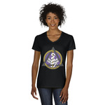 Dental Insignia / Emblem Women's V-Neck T-Shirt - Black - 2XL