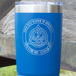 Dental Insignia / Emblem 20 oz Stainless Steel Tumbler - Royal Blue - Single-Sided (Personalized)