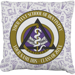 Dental Insignia / Emblem Faux-Linen Throw Pillow 16" (Personalized)