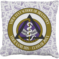 Dental Insignia / Emblem Faux-Linen Throw Pillow 18" (Personalized)
