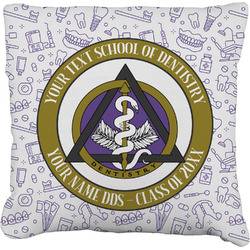 Dental Insignia / Emblem Faux-Linen Throw Pillow 26" (Personalized)