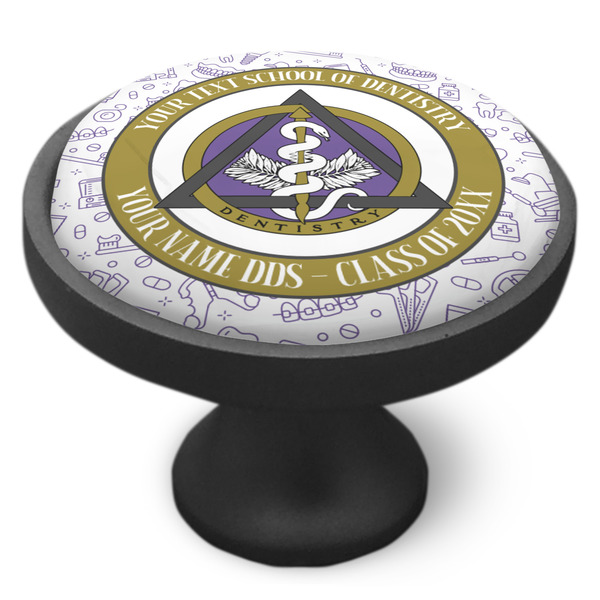 Dental Insignia / Emblem Cabinet Knob - Black - Side