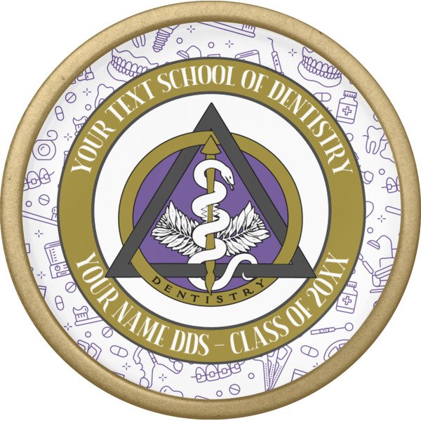 Dental Insignia / Emblem Cabinet Knob - Gold - Front