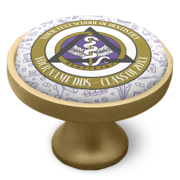 Dental Insignia / Emblem Cabinet Knob - Gold - Side