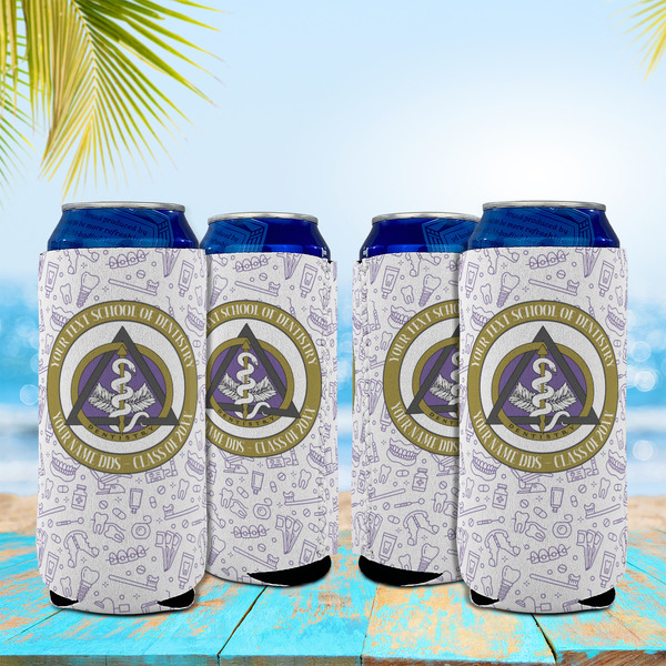 Dental Insignia / Emblem Can Cooler - 16oz - Set of 4 - In Context