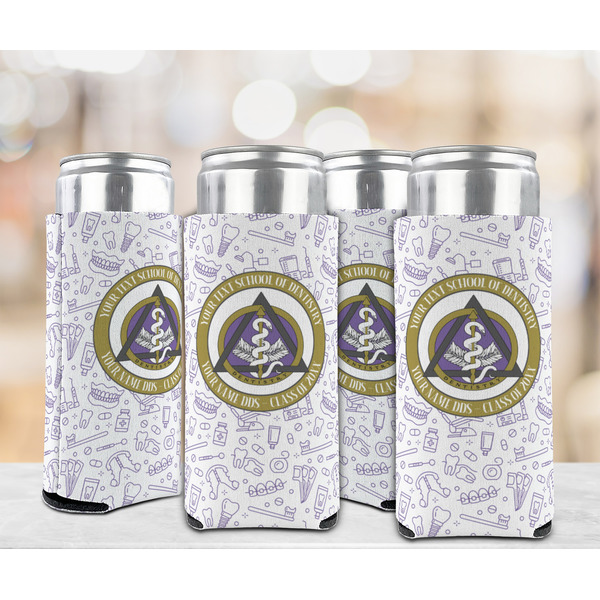 Dental Insignia / Emblem Can Cooler - Tall 12oz - Set of 4 - In Context
