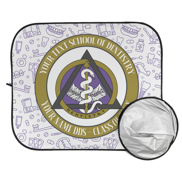 Dental Insignia / Emblem Car Sun Shades - FOLDED & UNFOLDED