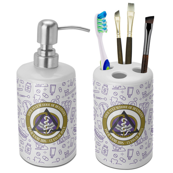 Custom Dental Insignia / Emblem Ceramic Bathroom Accessories Set (Personalized)