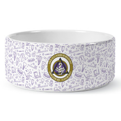 Dental Insignia / Emblem Ceramic Dog Bowl - Large (Personalized)