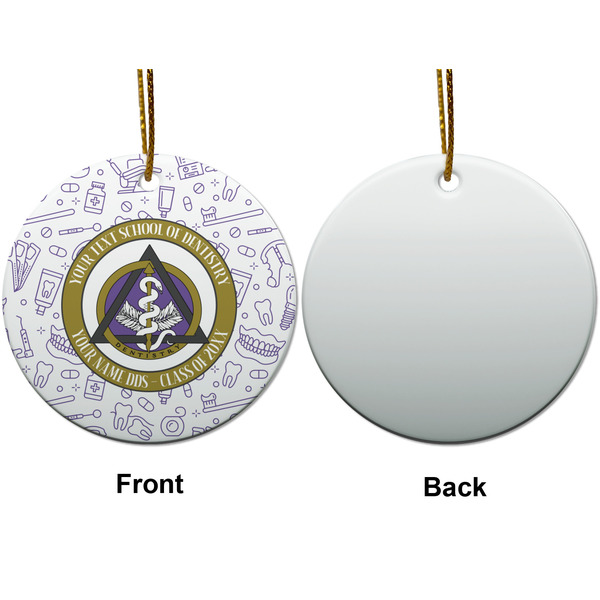 Dental Insignia / Emblem Ceramic Flat Ornament - Circle Front & Back (APPROVAL)