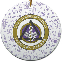 Dental Insignia / Emblem Round Ceramic Ornament (Personalized)