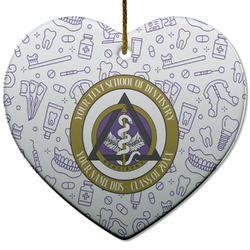 Dental Insignia / Emblem Heart Ceramic Ornament (Personalized)