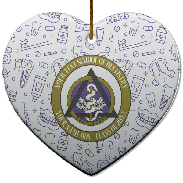 Custom Dental Insignia / Emblem Heart Ceramic Ornament (Personalized)