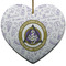 Dental Insignia / Emblem Ceramic Flat Ornament - Heart (Front)
