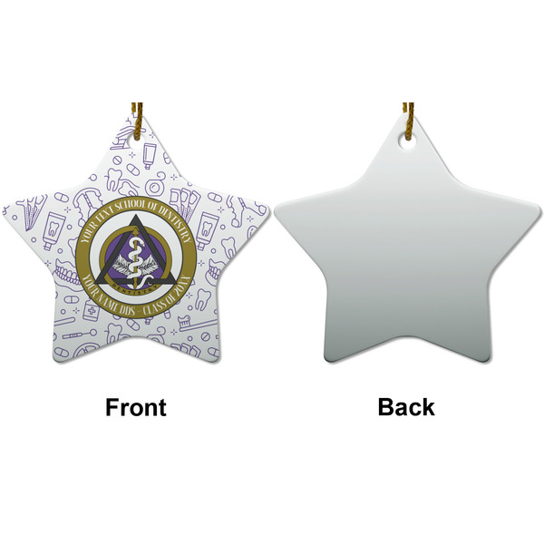 Dental Insignia / Emblem Ceramic Flat Ornament - Star Front & Back (APPROVAL)
