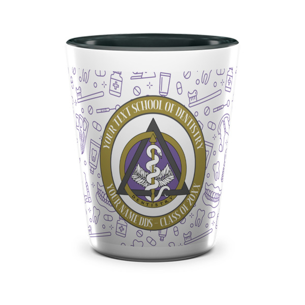 Dental Insignia / Emblem Ceramic Shot Glass - Two Tone - Front