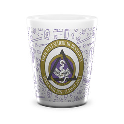 Dental Insignia / Emblem Ceramic Shot Glasses - 1.5 oz - White - Set of 4 (Personalized)