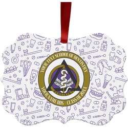 Dental Insignia / Emblem Metal Frame Ornament - Double-Sided (Personalized)