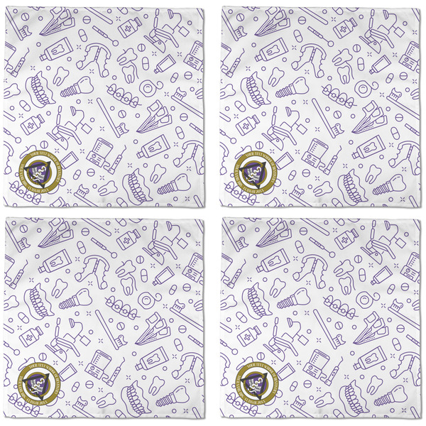 Dental Insignia / Emblem Cloth Napkins - Personalized Dinner (APPROVAL) Set of 4