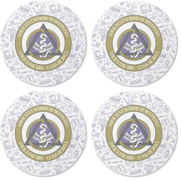 Dental Insignia / Emblem Coaster Round Rubber Back - Apvl