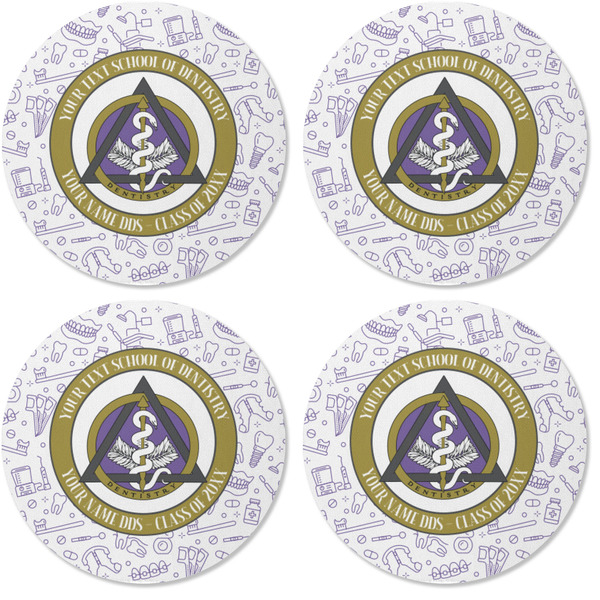 Dental Insignia / Emblem Coaster Round Rubber Back - Apvl