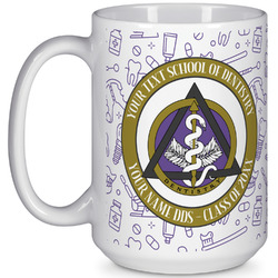 Dental Insignia / Emblem 15 oz Coffee Mug - White (Personalized)
