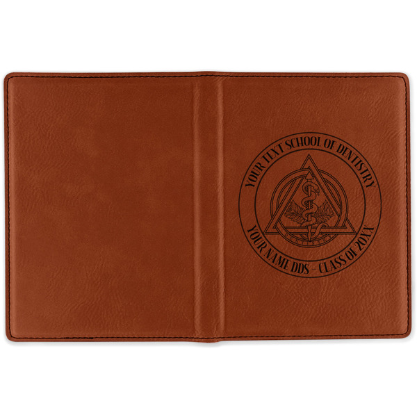 Dental Insignia / Emblem Cognac Leather Passport Holder Outside Single Sided - Apvl
