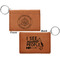 Dental Insignia / Emblem Cognac Leatherette Keychain ID Holders - Front and Back Apvl