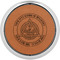 Dental Insignia / Emblem Cognac Leatherette Round Coasters w/ Silver Edge - Single