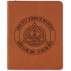 Dental Insignia / Emblem Leatherette Zipper Portfolio with Notepad - Double-Sided (Personalized)