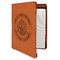 Dental Insignia / Emblem Cognac Leatherette Zipper Portfolios with Notepad - Main