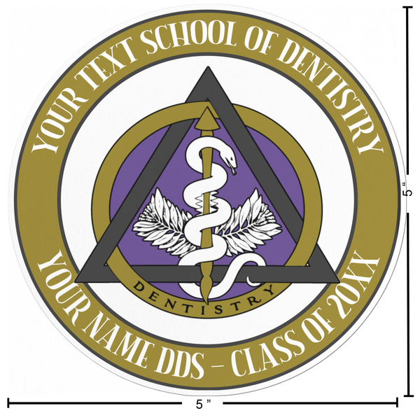 Dental Insignia / Emblem Custom Shape Iron On Patches - L Patch w/ Measurements