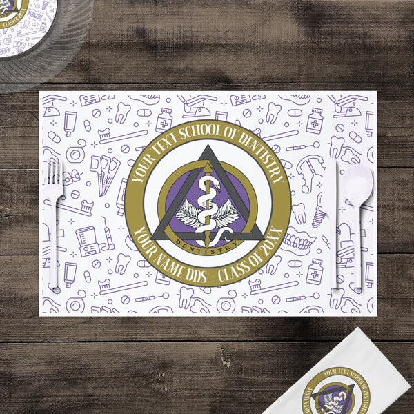 Dental Insignia / Emblem Disposable Paper Placemat - In Context