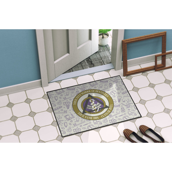 Dental Insignia / Emblem Door Mat - 24"x18" - Lifestyle - Porch