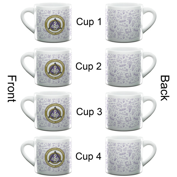 Dental Insignia / Emblem Double Shot Espresso Cup - Set of 4 - Front & Back