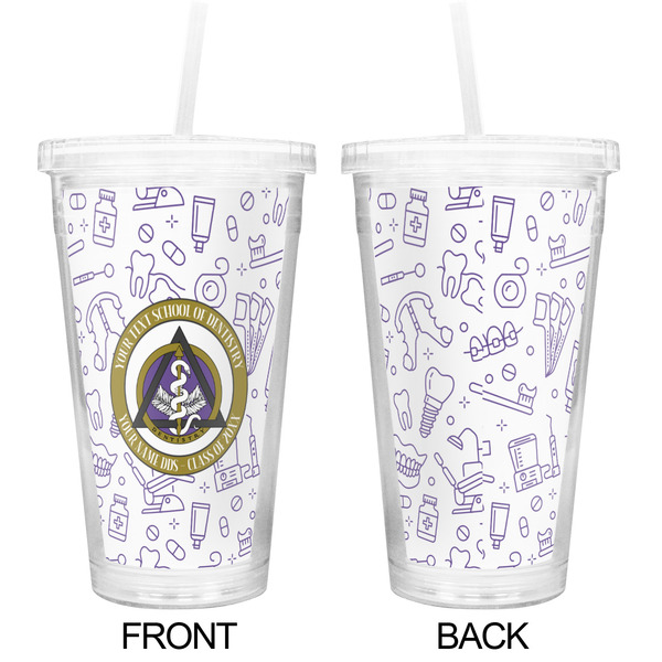 Dental Insignia / Emblem Double Wall Tumbler with Straw - Approval
