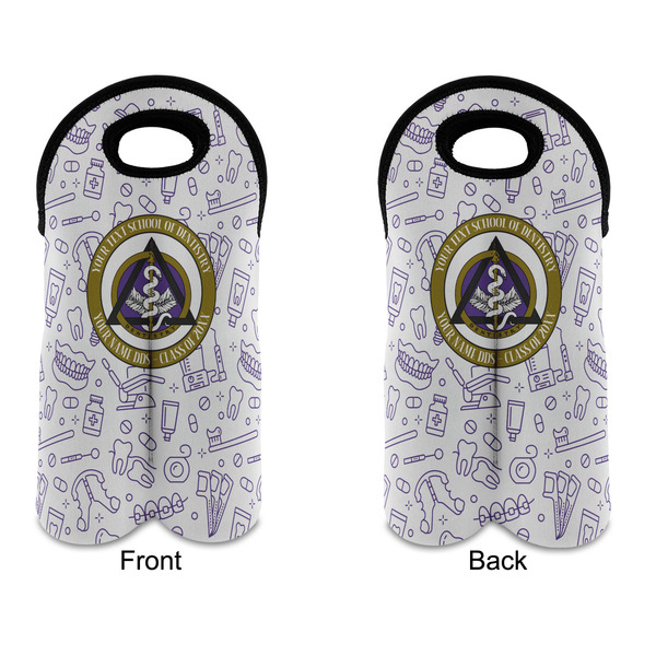Dental Insignia / Emblem Double Wine Tote - Front & Back