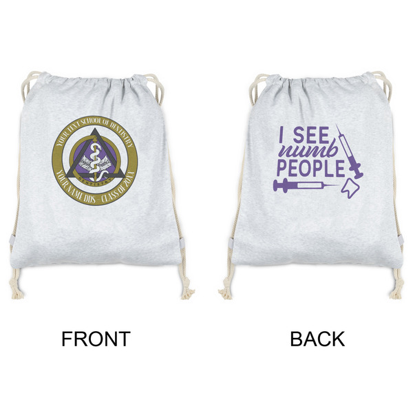 Dental Insignia / Emblem Drawstring Backpacks - Sweatshirt Fleece - Double Sided - APPROVAL