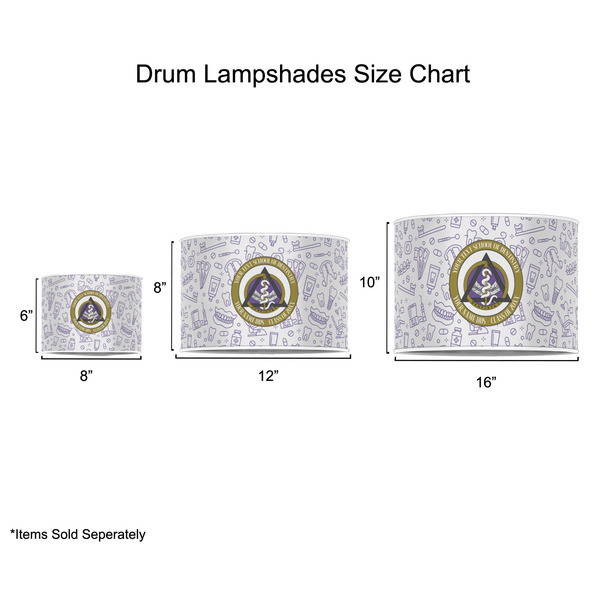 Dental Insignia / Emblem Drum Lampshades - Sizing Chart