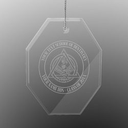 Dental Insignia / Emblem Engraved Glass Ornament - Octagon (Personalized)