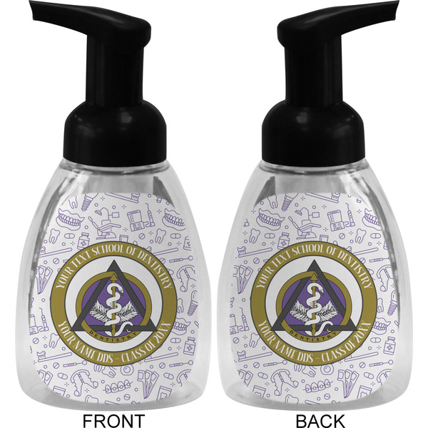 Dental Insignia / Emblem Foam Soap Bottle - Black - Front & Back