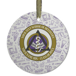 Dental Insignia / Emblem Flat Glass Ornament - Round (Personalized)