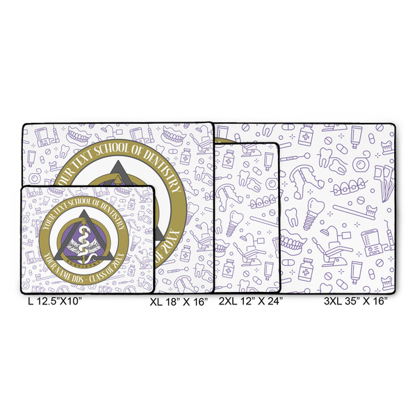 Dental Insignia / Emblem Gaming Mats - Size Chart