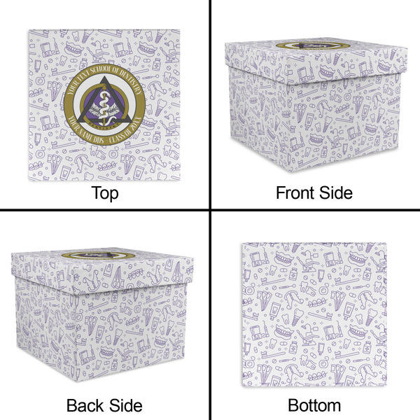 Dental Insignia / Emblem Gift Boxes with Lid - Canvas Wrapped - Large - Approval