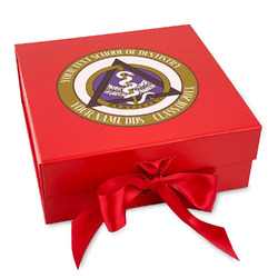 Dental Insignia / Emblem Gift Box with Magnetic Lid - Red (Personalized)