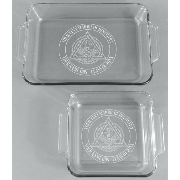 Dental Insignia / Emblem Glass Baking Dish Set - Front