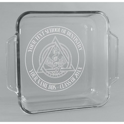 Dental Insignia / Emblem Glass Cake Dish - 8in x 8in (Personalized)