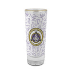 Dental Insignia / Emblem 2 oz Shot Glasses - Glass with Gold Rim - Set of 4 (Personalized)